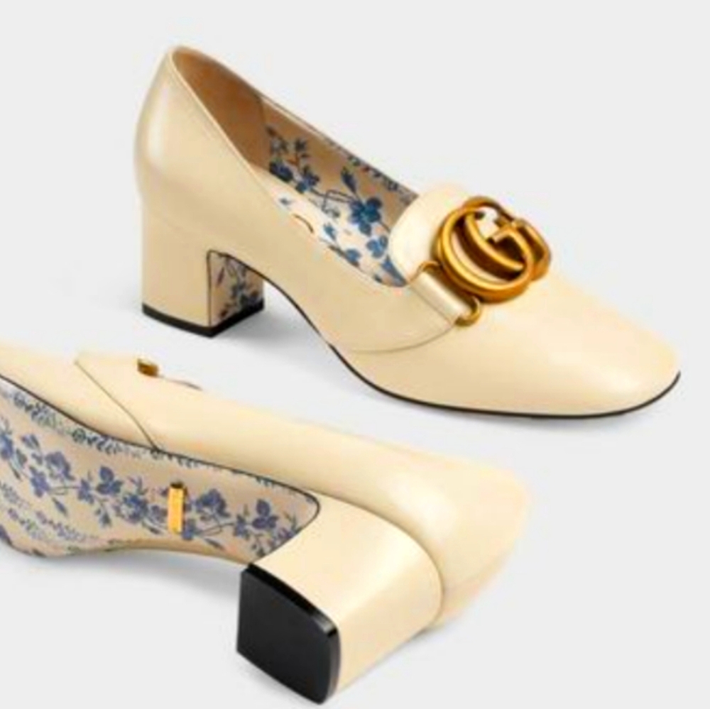 🆕GUCCI GG Victiore Block Heel Loafers